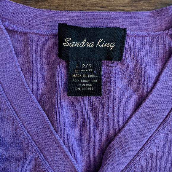 Sandra King Silk Cropped Cardigan Sweater - Picture 4 of 8